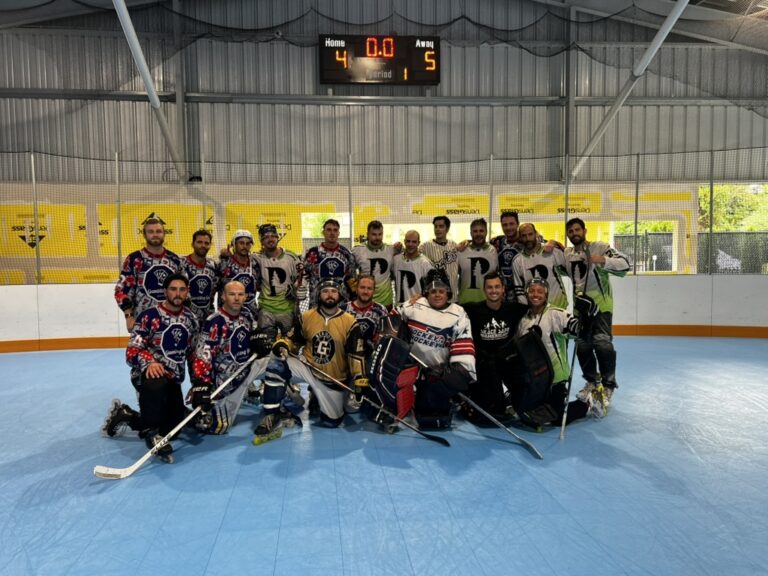 A team photo on the ice at Flexible Arena
