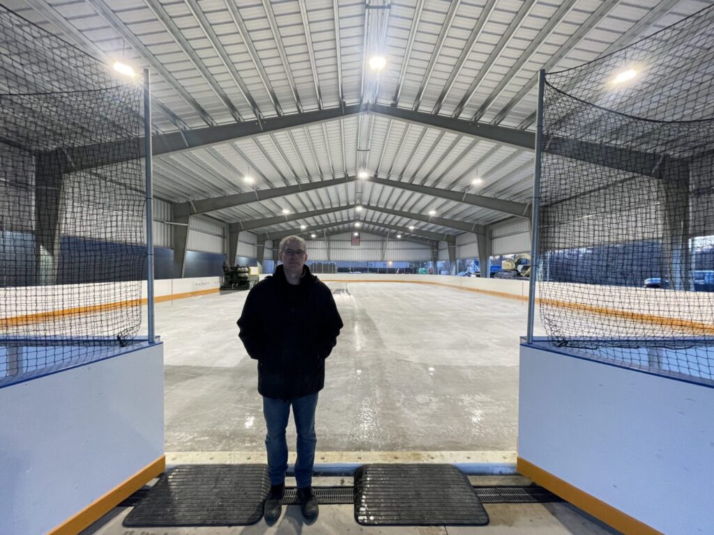 The covered ice rink at Flexible Arena in Hauppauge, New York