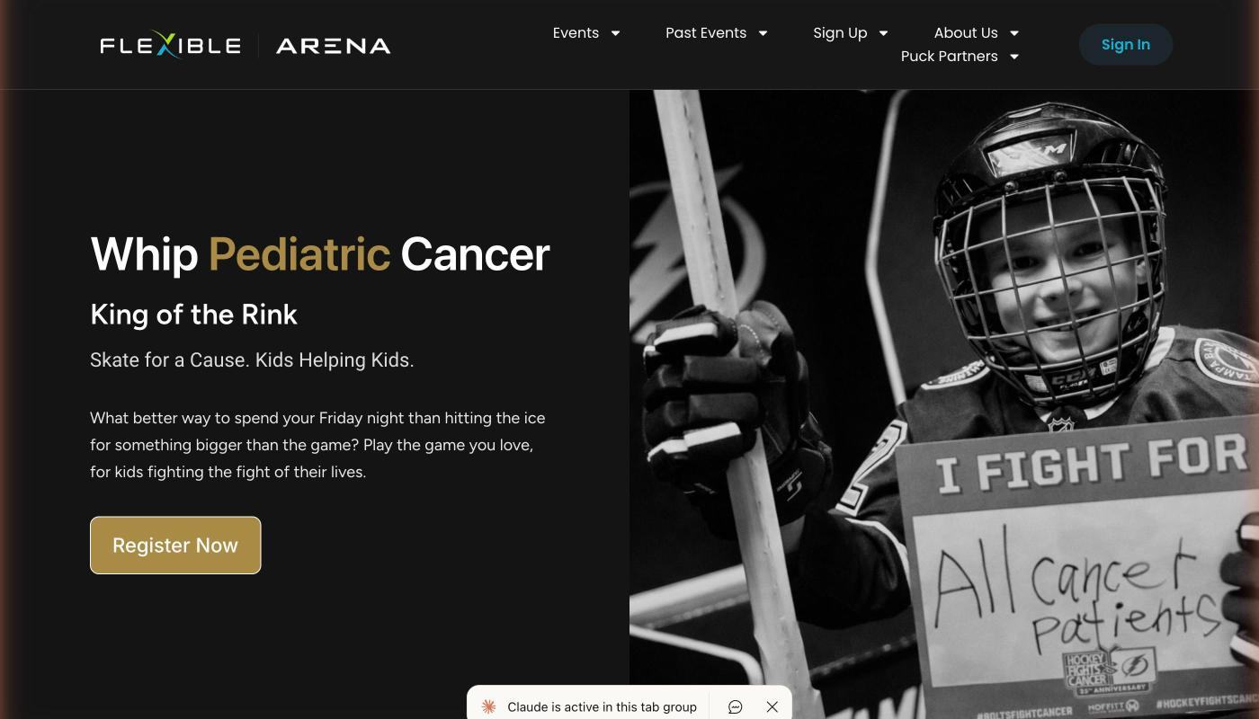 The King of the Rink event page on the Flexible Arena website